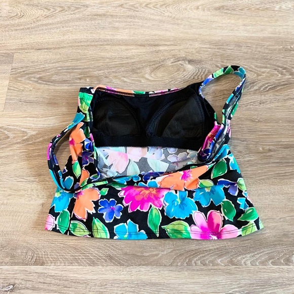 Vintage retro funky neon tropical floral tank top - Picture 3 of 4